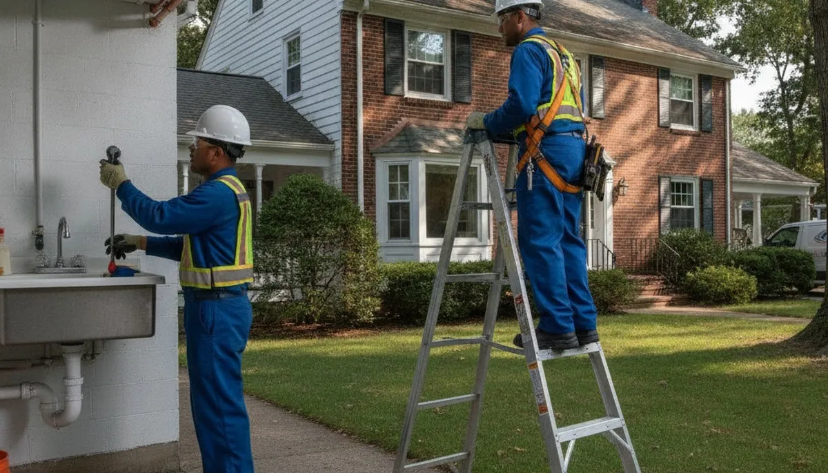 Plumber repairing a leak in Lexington, MA for a local plumbing service